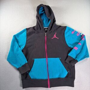 VINTAGE NIKE AIR JORDAN HOODIE TRICOLOR PULLOVER SWEATSHIRT KIDS LARGE AGE 12-13